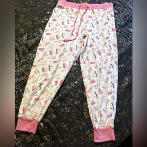 Just Be pj bottom Women’s XL, white, pink multi colored